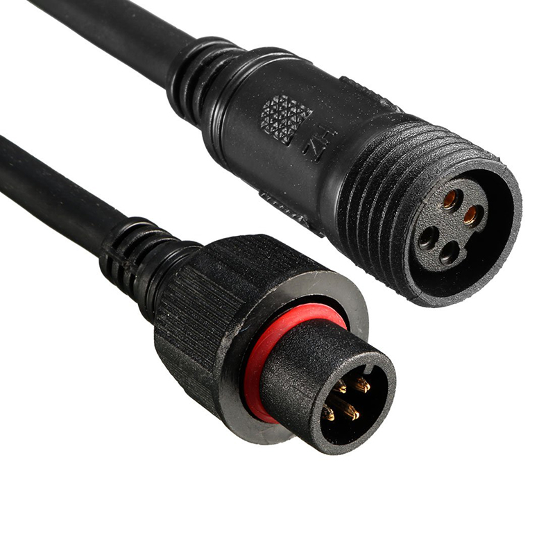 Male Female 20AWG 4P Waterproof Connector Cable Black for LED Strips Light 40cm Male Female 20AWG 4P Waterproof Connector Cable Black for LED Strips Light 40cm